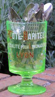 Absinthe Spoonholder - P.Cote-Baritel Uranium Glass